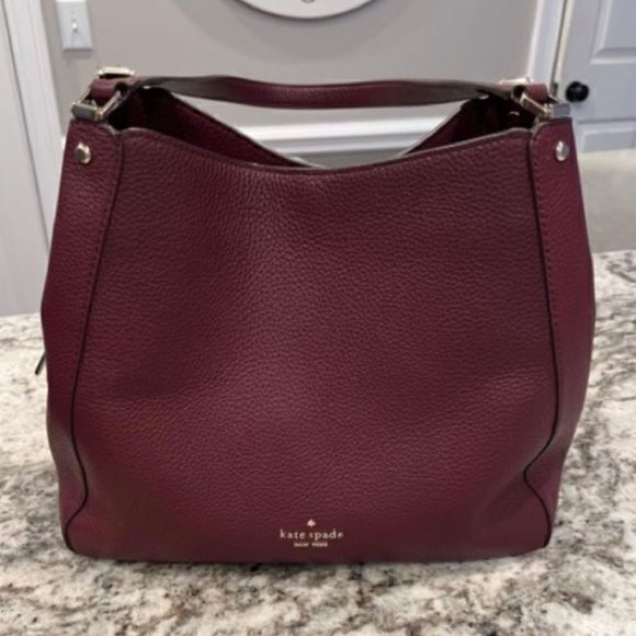 Kate‎ Spade Leila Medium Triple Compartment Shoulder Bag Wallet Set Cherrywood - Picture 1 of 3